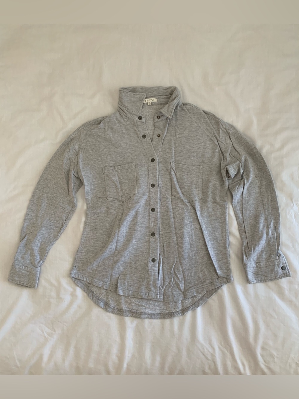 Z SUPPLY WFH Modal Shirt Jacket Shacket Heather Grey XS EUC Style ZT213144S